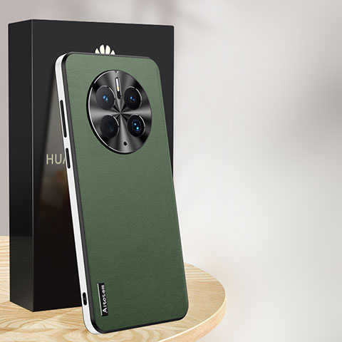 Custodia Lusso Pelle Cover AT1 per Huawei Mate 50 Pro Verde