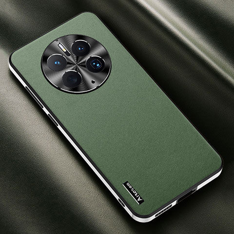 Custodia Lusso Pelle Cover AT1 per Huawei Mate 50 Verde