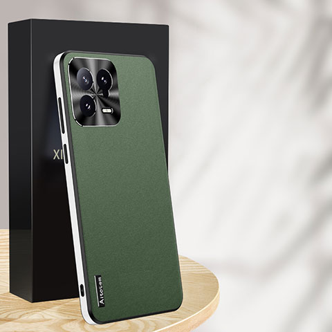 Custodia Lusso Pelle Cover AT1 per Xiaomi Mi 13 5G Verde