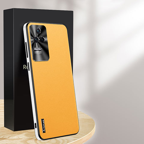 Custodia Lusso Pelle Cover AT1 per Xiaomi Redmi K50 5G Giallo