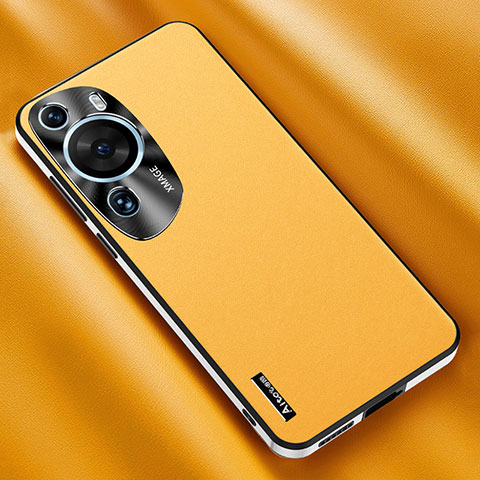 Custodia Lusso Pelle Cover AT2 per Huawei P60 Art Giallo