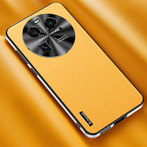 Custodia Lusso Pelle Cover AT2 per Oppo Find X6 Pro 5G Giallo