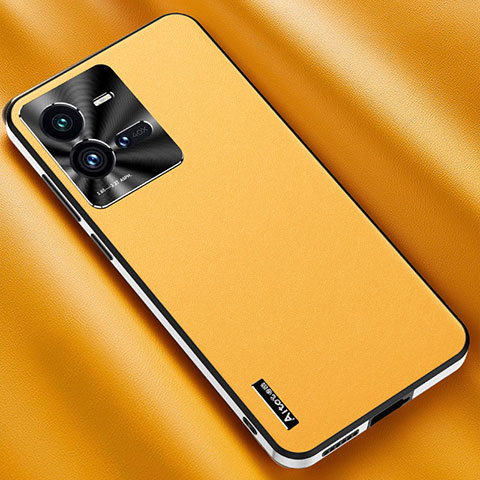 Custodia Lusso Pelle Cover AT2 per Vivo iQOO 10 Pro 5G Giallo