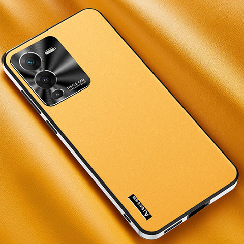 Custodia Lusso Pelle Cover AT2 per Vivo V25 Pro 5G Giallo