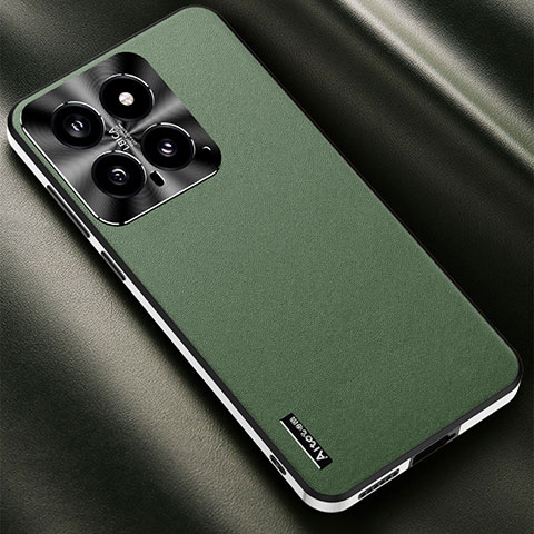 Custodia Lusso Pelle Cover AT2 per Xiaomi Mi 14 5G Verde