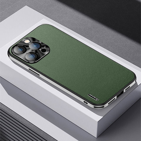 Custodia Lusso Pelle Cover AT5 per Apple iPhone 15 Pro Verde