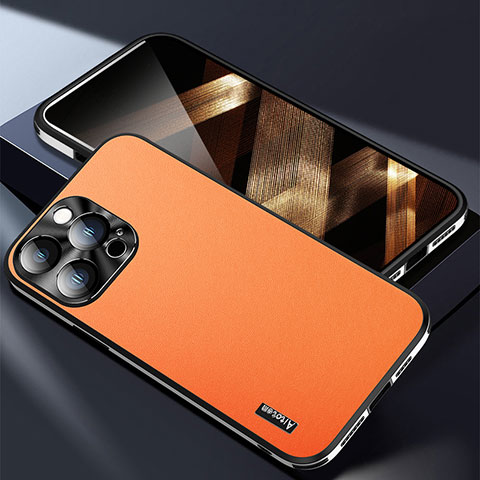 Custodia Lusso Pelle Cover AT7 per Apple iPhone 16 Pro Max Arancione