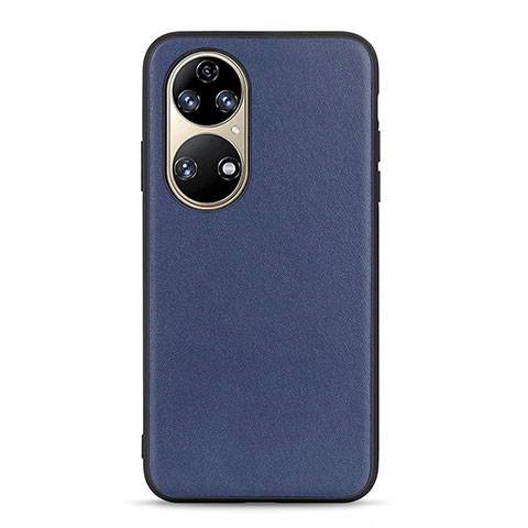 Custodia Lusso Pelle Cover B01H per Huawei P50 Blu