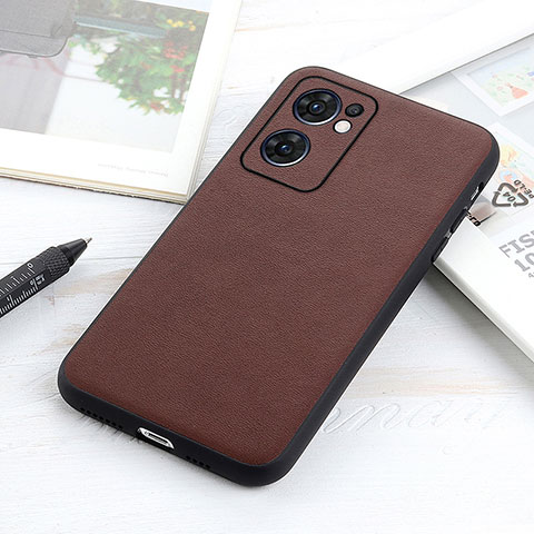 Custodia Lusso Pelle Cover B01H per OnePlus Nord CE 2 5G Marrone