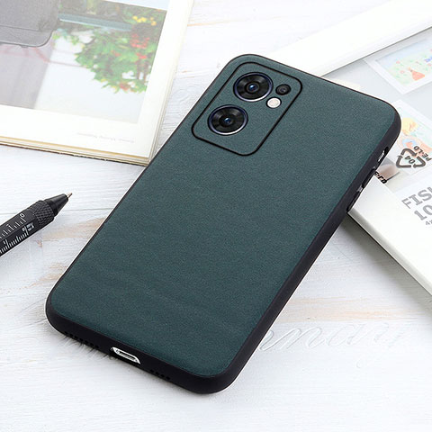 Custodia Lusso Pelle Cover B01H per OnePlus Nord CE 2 5G Verde