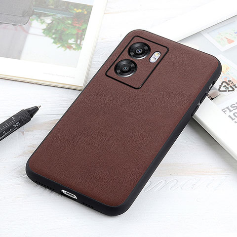 Custodia Lusso Pelle Cover B01H per Realme Q5i 5G Marrone