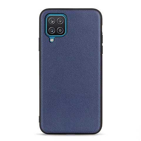 Custodia Lusso Pelle Cover B01H per Samsung Galaxy A12 Nacho Blu