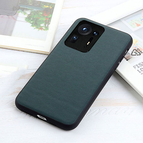 Custodia Lusso Pelle Cover B01H per Xiaomi Mi Mix 4 5G Verde