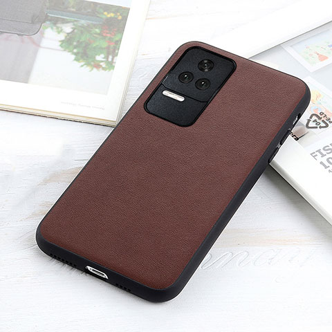 Custodia Lusso Pelle Cover B01H per Xiaomi Poco F4 5G Marrone