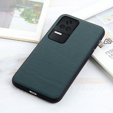 Custodia Lusso Pelle Cover B01H per Xiaomi Poco F4 5G Verde