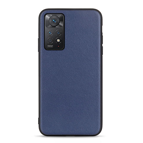 Custodia Lusso Pelle Cover B01H per Xiaomi Redmi Note 11 Pro 4G Blu