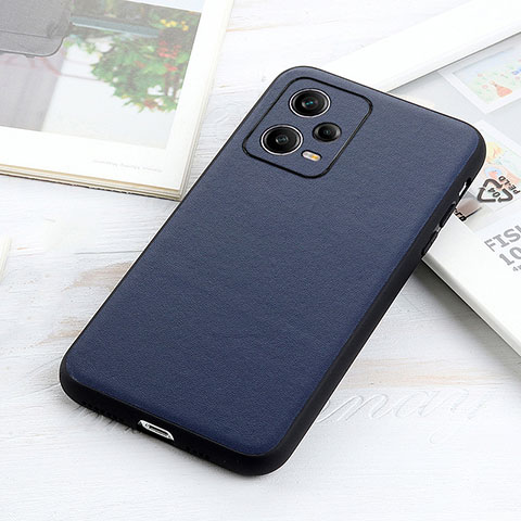 Custodia Lusso Pelle Cover B01H per Xiaomi Redmi Note 12 Pro 5G Blu