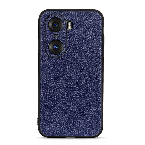 Custodia Lusso Pelle Cover B02H per Huawei Honor 60 5G Blu