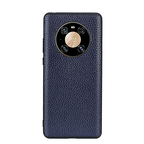 Custodia Lusso Pelle Cover B02H per Huawei Mate 40 Pro Blu