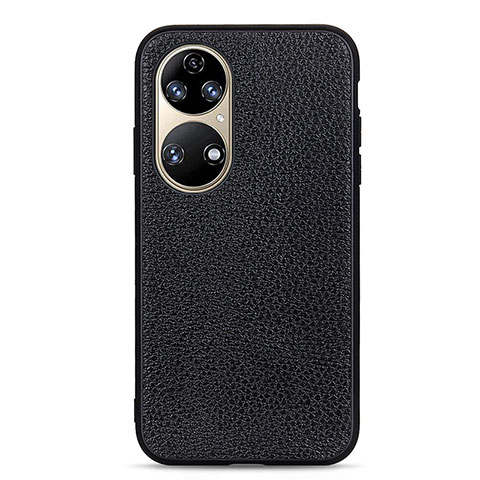 Custodia Lusso Pelle Cover B02H per Huawei P50 Pro Nero