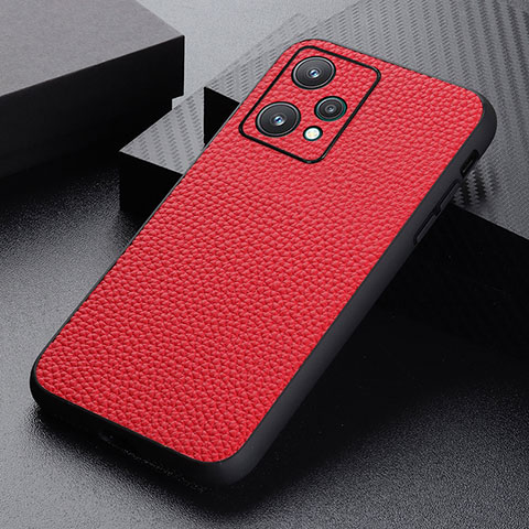 Custodia Lusso Pelle Cover B02H per Realme 9 Pro 5G Rosso