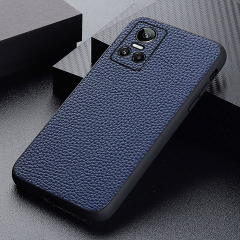 Custodia Lusso Pelle Cover B02H per Realme GT Neo3 5G Blu