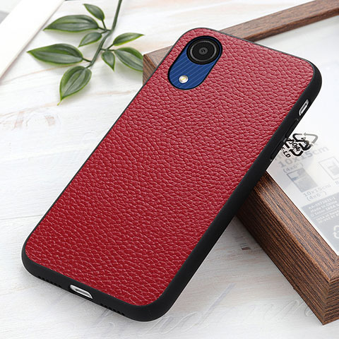 Custodia Lusso Pelle Cover B02H per Samsung Galaxy A03 Core Rosso