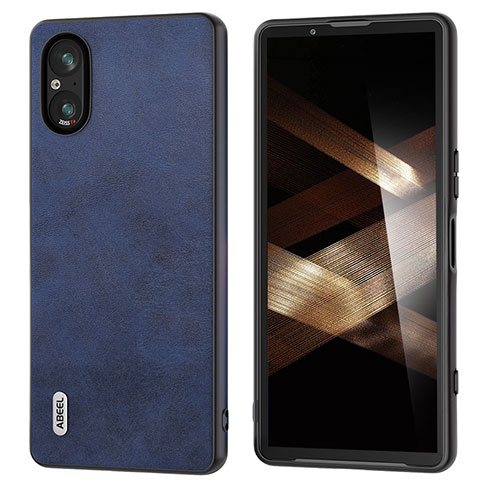 Custodia Lusso Pelle Cover B02H per Sony Xperia 5 V Blu