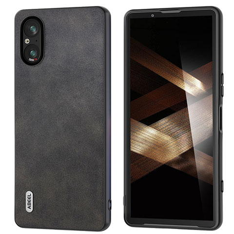 Custodia Lusso Pelle Cover B02H per Sony Xperia 5 V Nero