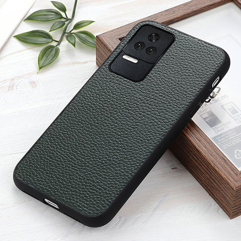 Custodia Lusso Pelle Cover B02H per Xiaomi Poco F4 5G Verde