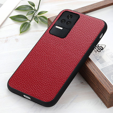 Custodia Lusso Pelle Cover B02H per Xiaomi Redmi K40S 5G Rosso