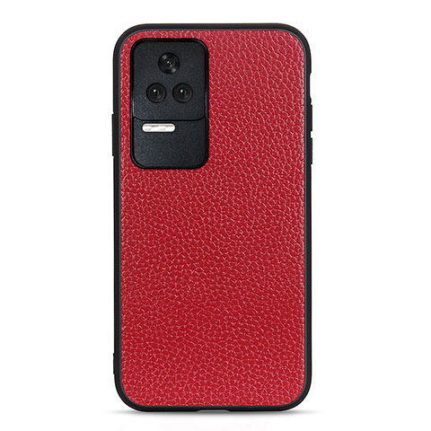 Custodia Lusso Pelle Cover B02H per Xiaomi Redmi K50 5G Rosso