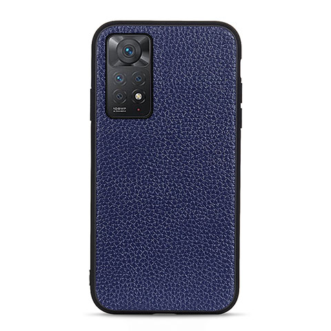 Custodia Lusso Pelle Cover B02H per Xiaomi Redmi Note 11 Pro 4G Blu