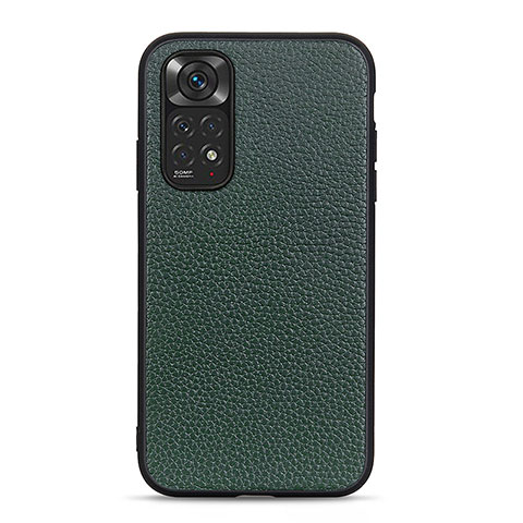 Custodia Lusso Pelle Cover B02H per Xiaomi Redmi Note 11S 4G Verde