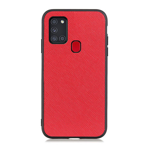 Custodia Lusso Pelle Cover B03H per Samsung Galaxy A21s Rosso