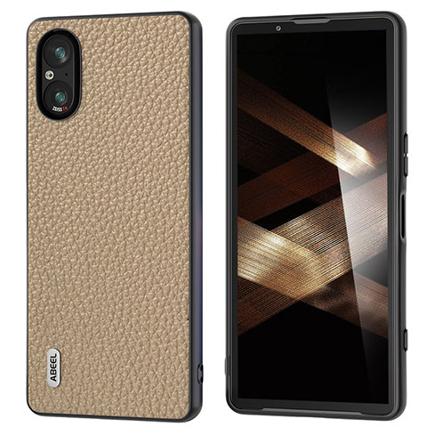 Custodia Lusso Pelle Cover B03H per Sony Xperia 5 V Marrone