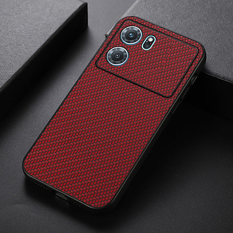 Custodia Lusso Pelle Cover B05H per Oppo K10 5G Rosso