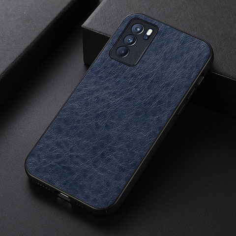 Custodia Lusso Pelle Cover B05H per Oppo Reno6 Pro 5G India Blu