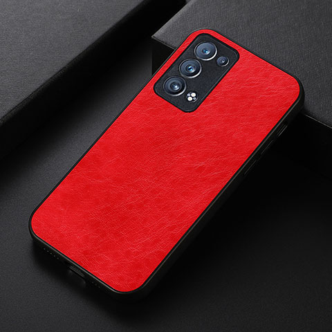 Custodia Lusso Pelle Cover B05H per Oppo Reno6 Pro 5G Rosso