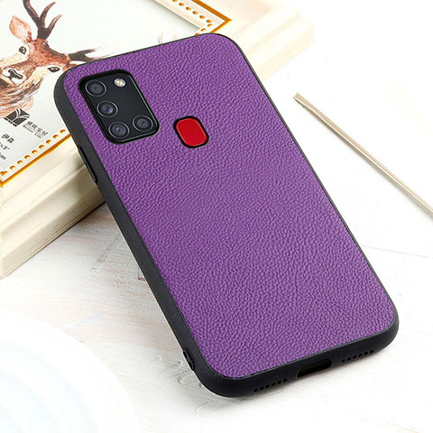 Custodia Lusso Pelle Cover B05H per Samsung Galaxy A21s Viola