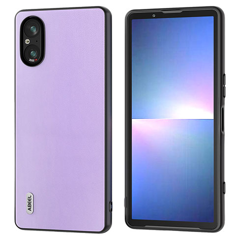 Custodia Lusso Pelle Cover B05H per Sony Xperia 5 V Viola