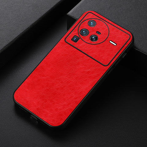 Custodia Lusso Pelle Cover B05H per Vivo X80 Pro 5G Rosso