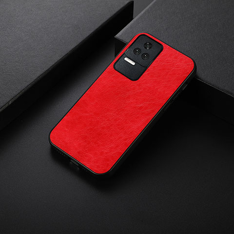 Custodia Lusso Pelle Cover B05H per Xiaomi Redmi K40S 5G Rosso