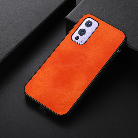 Custodia Lusso Pelle Cover B06H per OnePlus 9 5G Arancione