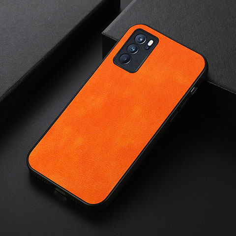 Custodia Lusso Pelle Cover B06H per Oppo Reno6 Pro 5G India Arancione