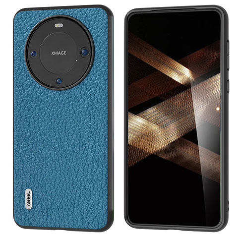 Custodia Lusso Pelle Cover B07H per Huawei Mate 60 Pro+ Plus Blu