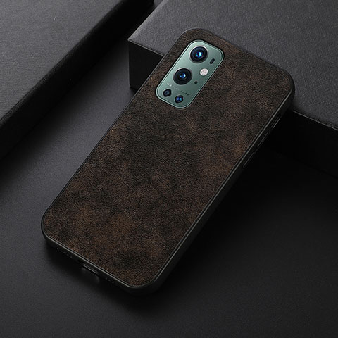 Custodia Lusso Pelle Cover B07H per OnePlus 9 Pro 5G Marrone