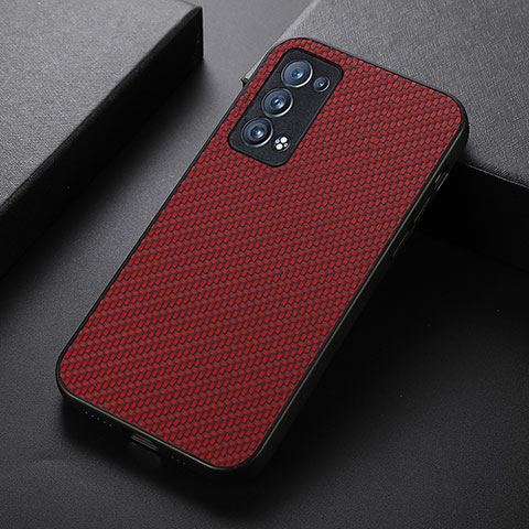 Custodia Lusso Pelle Cover B07H per Oppo Reno6 Pro 5G Rosso