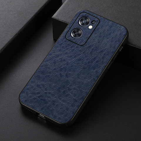 Custodia Lusso Pelle Cover B07H per Oppo Reno7 SE 5G Blu