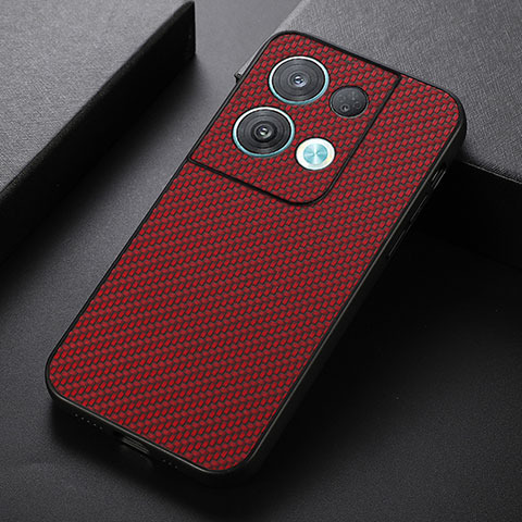 Custodia Lusso Pelle Cover B07H per Oppo Reno9 Pro 5G Rosso